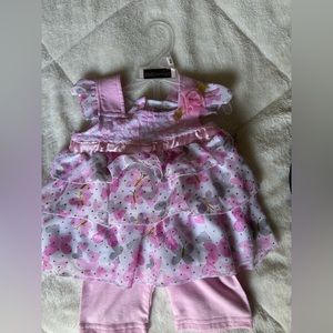 Brand New NWT Darlings Baby Girl Butterfly Two Piece Set Size 18 Months 18M